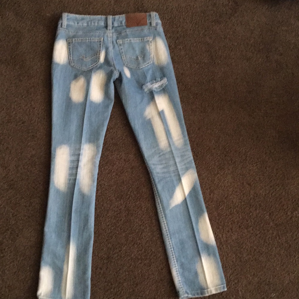 Light blue jeans.